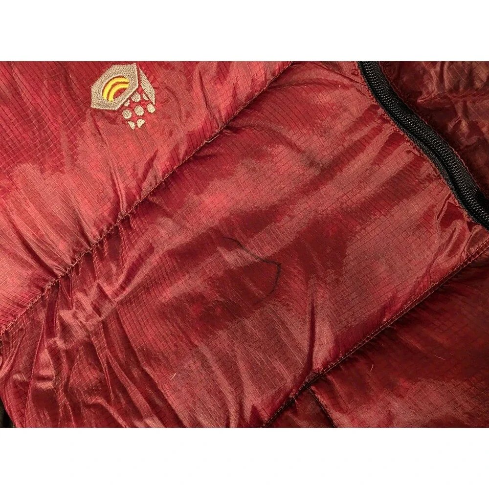Mountain Hardware Puffer Goose Down Jacket Mens Large Dark Red Gray